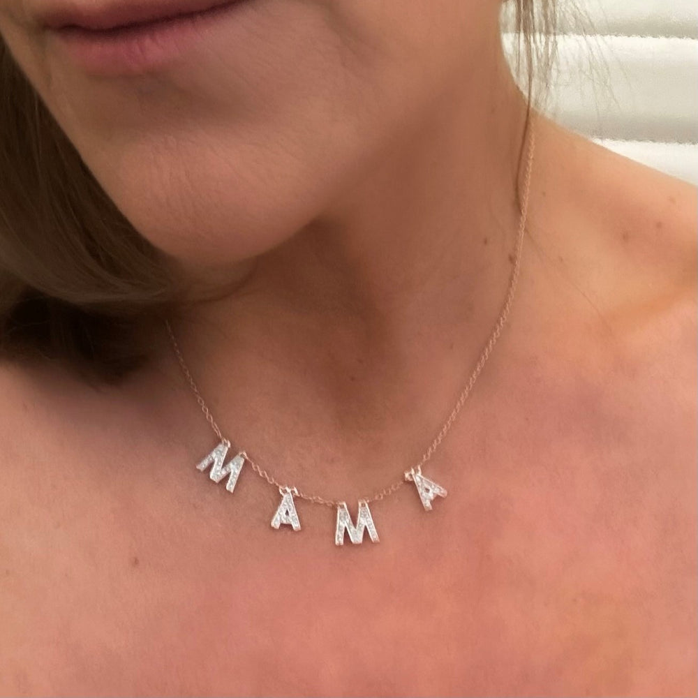 Mama Diamond Bunting Necklace Silver - 80% OFF